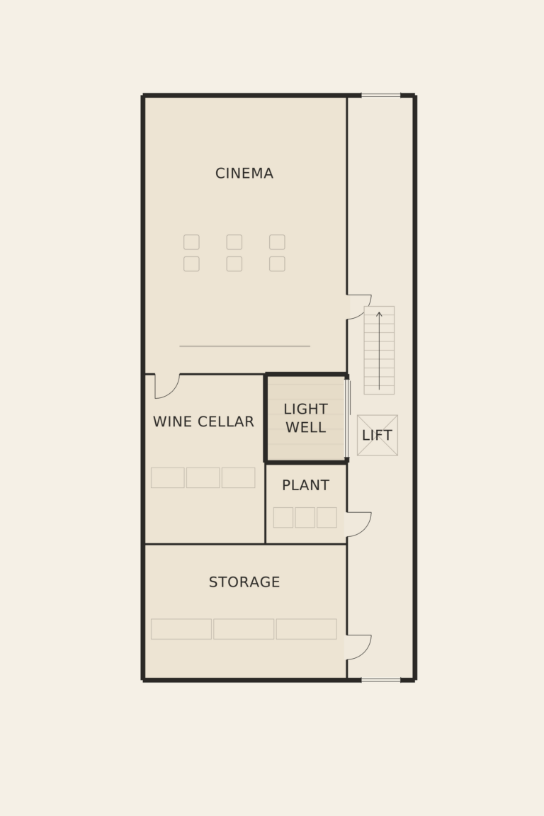Belgravia House — Basement (illustrative floor plan)