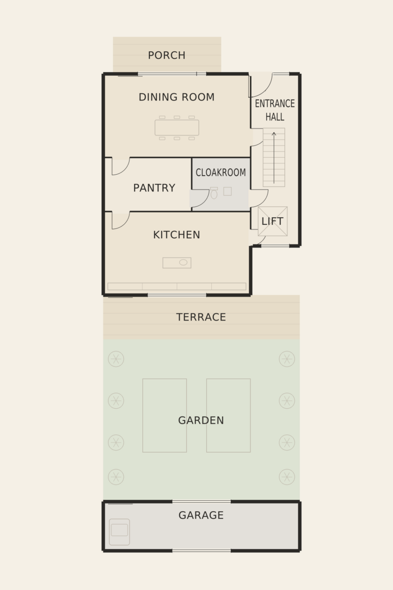 Belgravia House — Ground floor (raised) (illustrative floor plan)