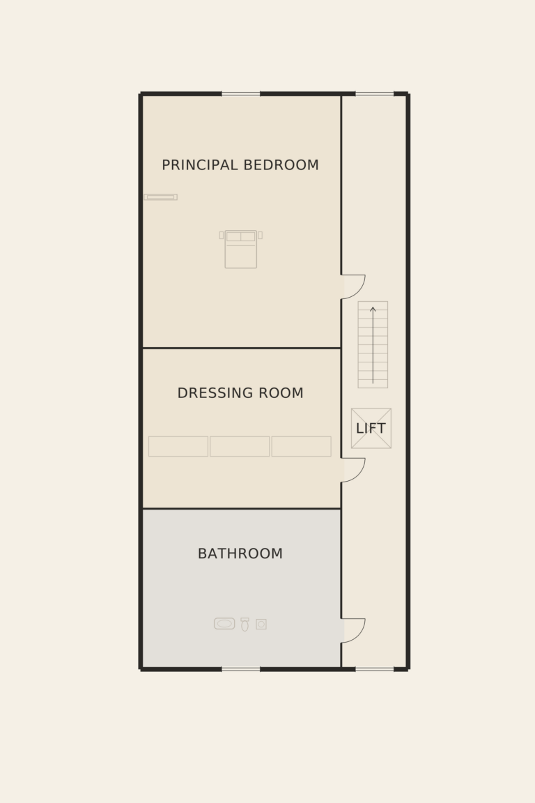 Belgravia House — Second floor (illustrative floor plan)
