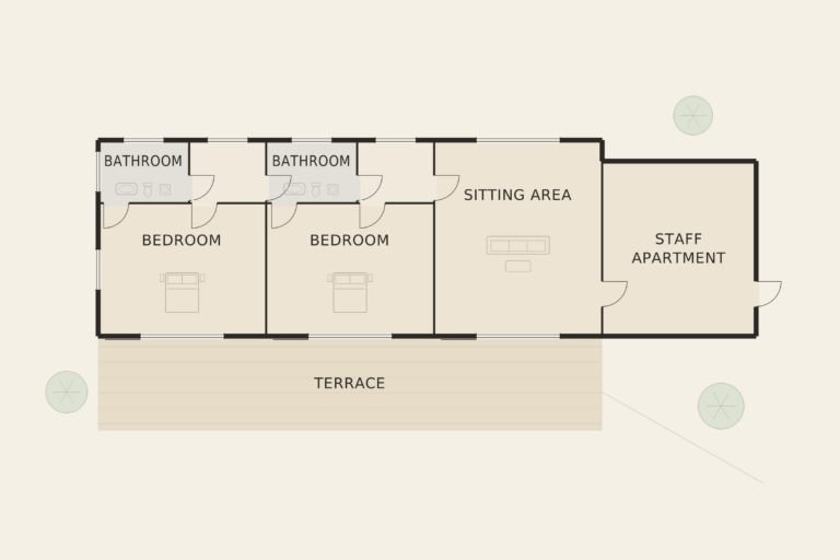 Can Aurelia — Guest house (illustrative floor plan)