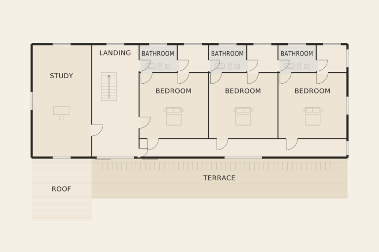 Villa Cala Nova — First floor (illustrative floor plan)