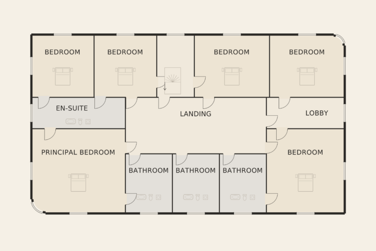 Villa Les Tilleuls — First floor (illustrative floor plan)